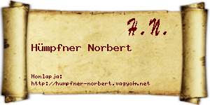 Hümpfner Norbert névjegykártya